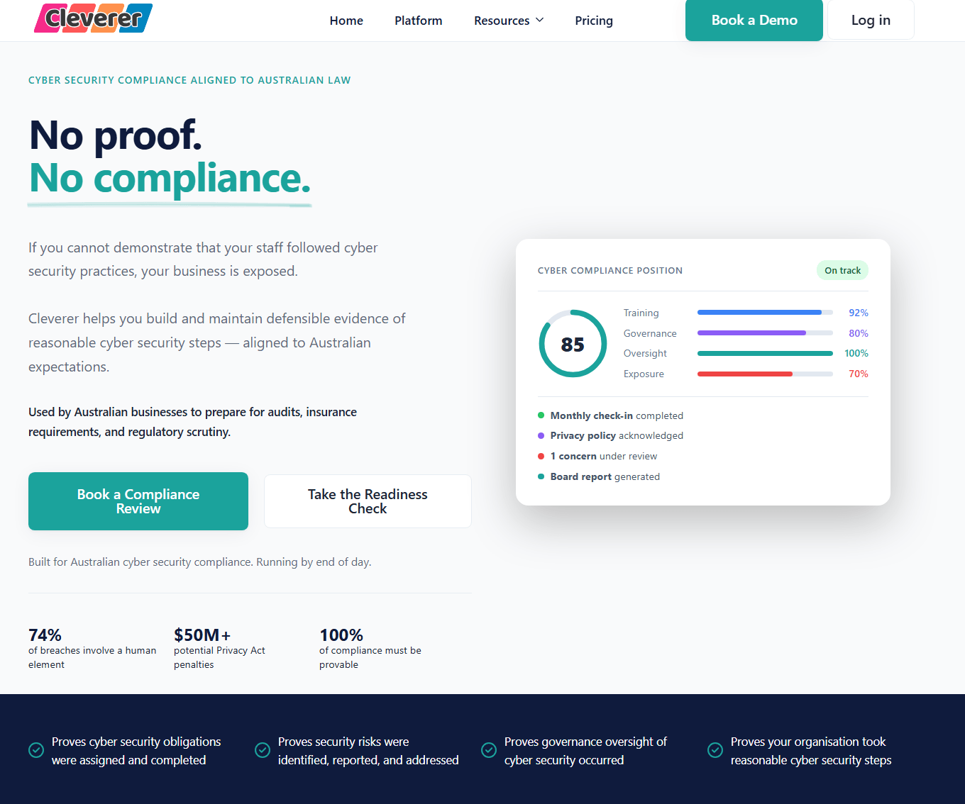 Cleverer cyber compliance platform website