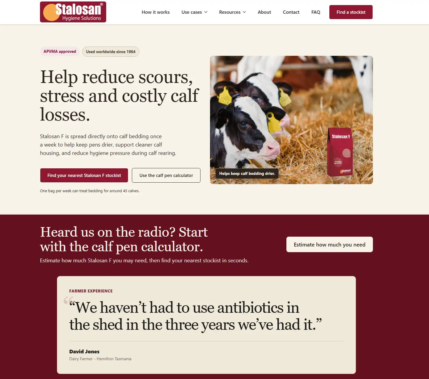 Stalosan F website home page